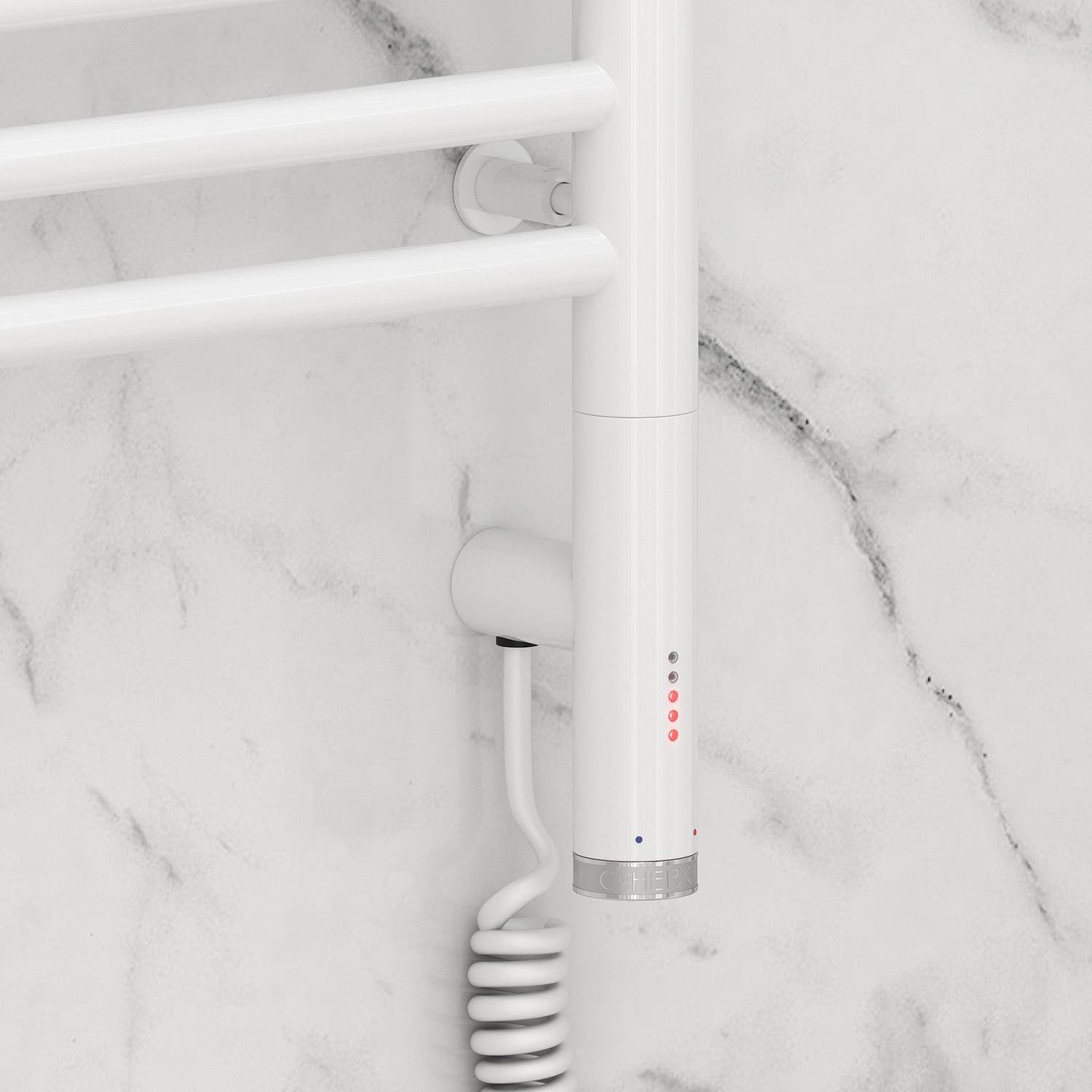 Полотенцесушитель электрический Сунержа Богема 3.0 с 1 полкой 632x1324 мм правый белый 12-5807-1260