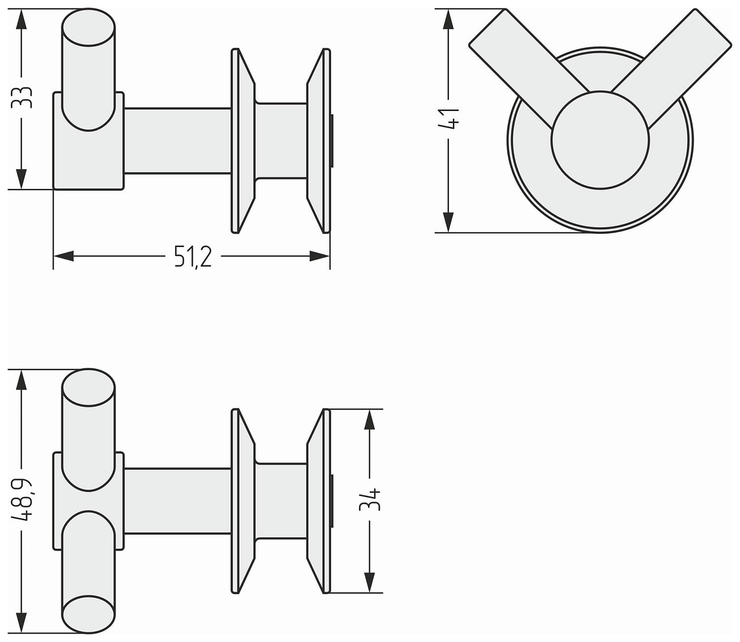 Крючок двойной подвесной Сунержа Виктория для полотенцесушителя без покрытия 00-2010-0002