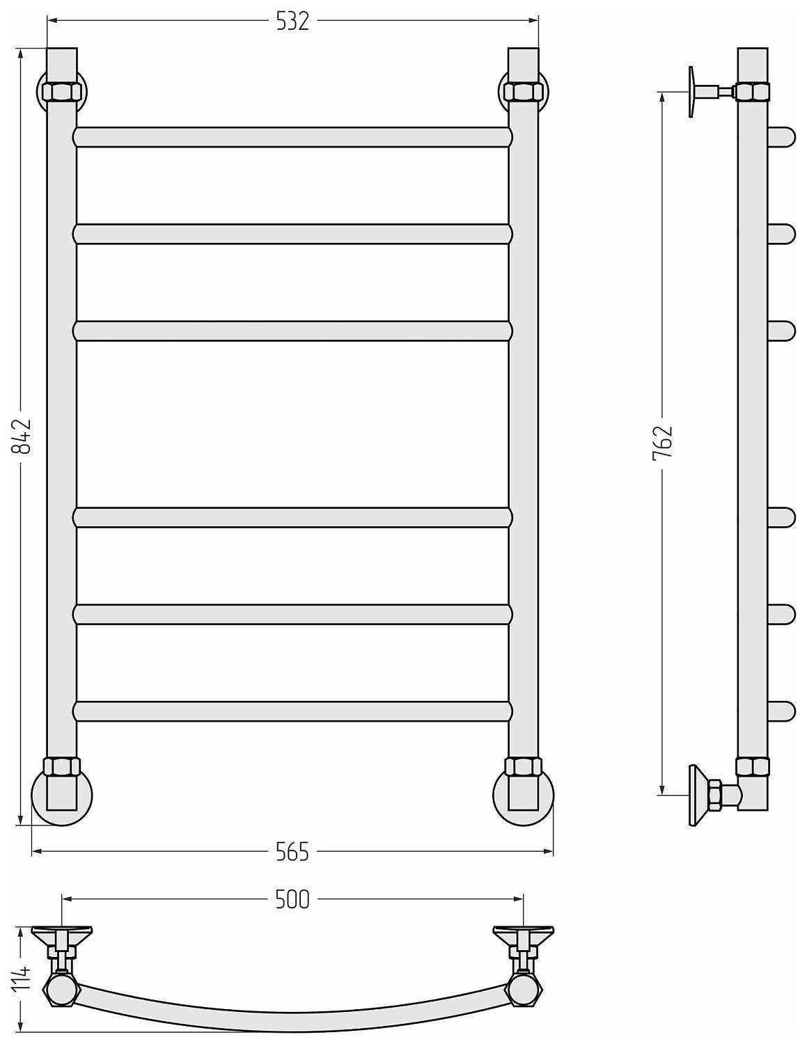 Полотенцесушитель водяной Стилье Аксиома-20 56.5x84.2 см 00662-8050