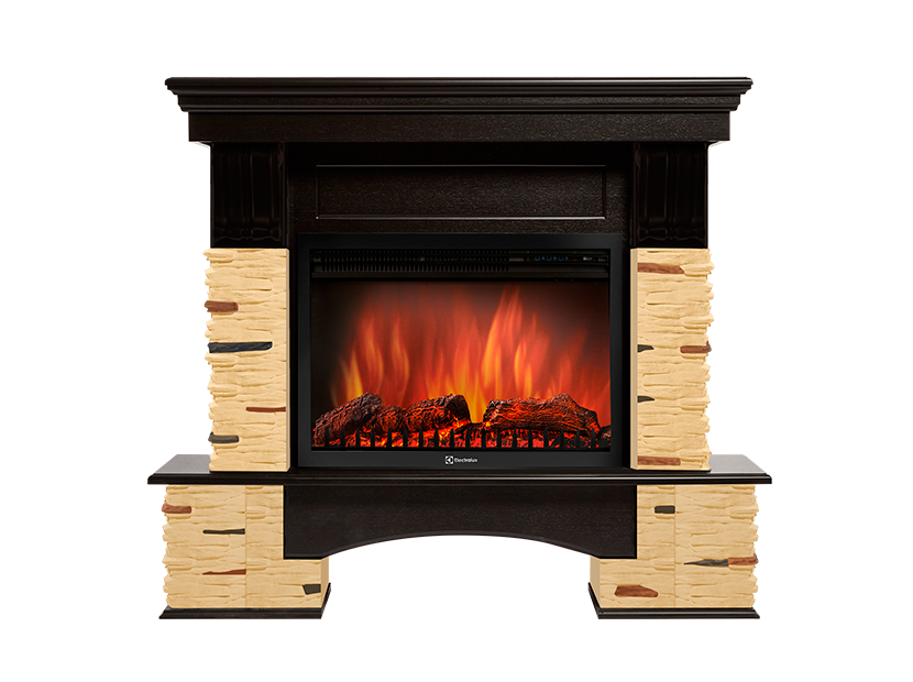 Портал для электрокамина Firelight Pietra Nuovo 25 камень сланец натуральный шпон темный дуб НС-1346696