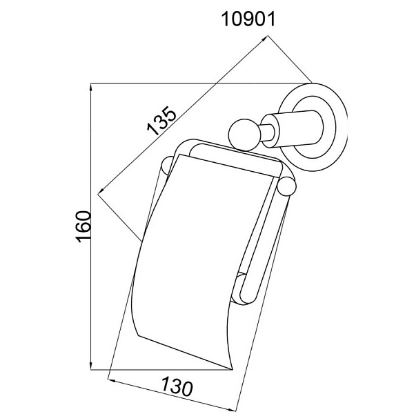 Держатель туалетной бумаги подвесной Boheme Murano с крышкой бронза 10901-W-BR