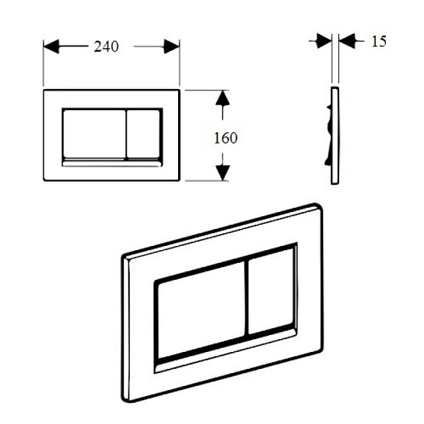 Кнопка смыва для инсталляции Boheme пластик 24х1.5х16 см бронза 654