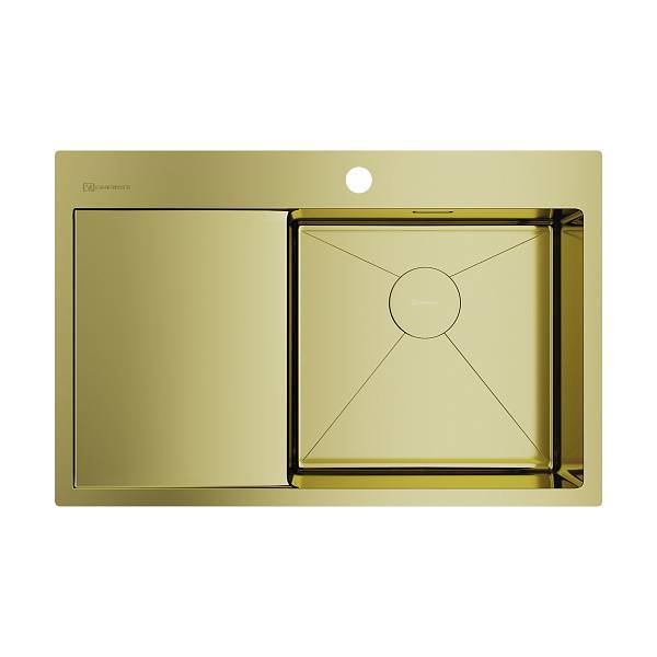Кухонная мойка Omoikiri Akisame 78-R-LG 78x51 см нержавеющая сталь светлое золото 4973086