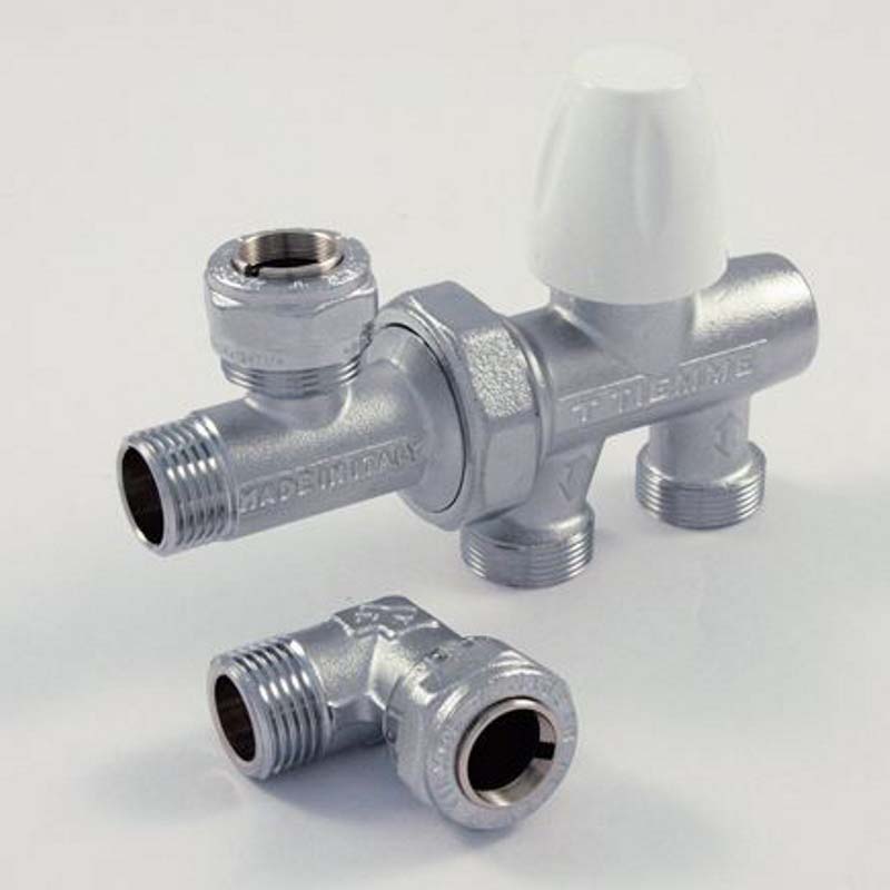 Узел радиаторный однотрубный Tiemme 1/2 - M24x19 угловой для медной трубки 3380001