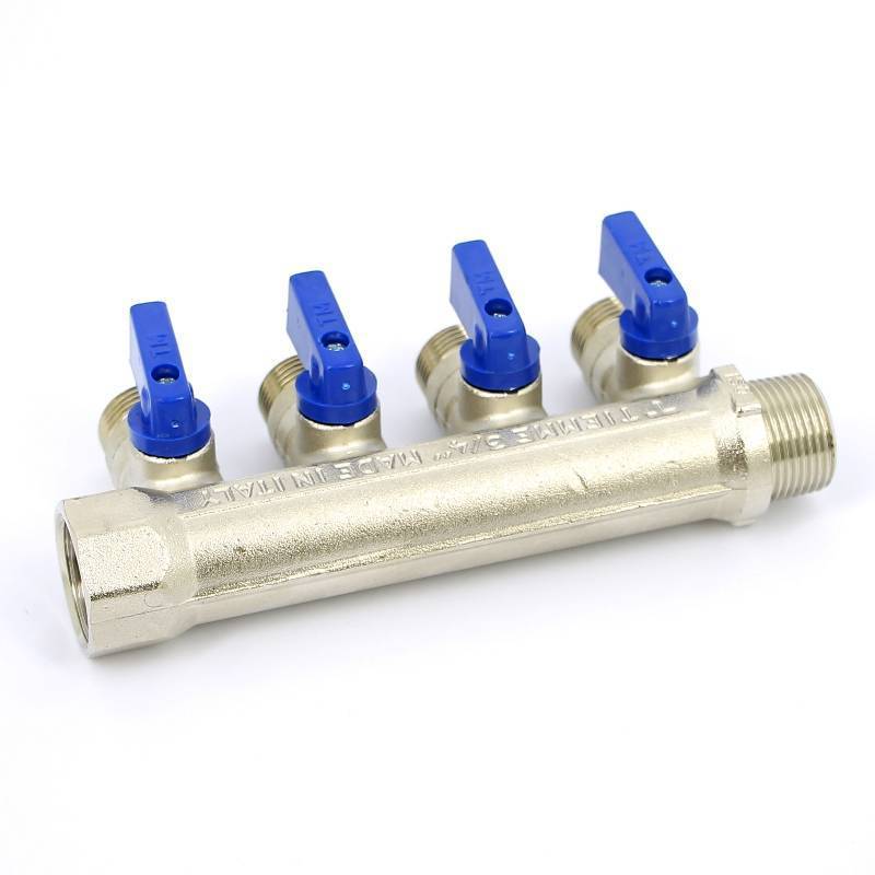 Коллектор с шаровыми кранами Tiemme 3/4х1/2 4 выхода 36 мм 1820049
