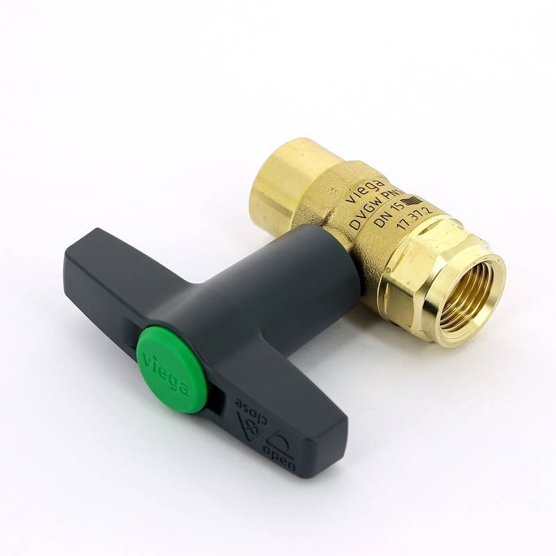 Кран шаровой Viega Easytop ВВ 1/2 бронза SC-Contur Т-ручка 746827