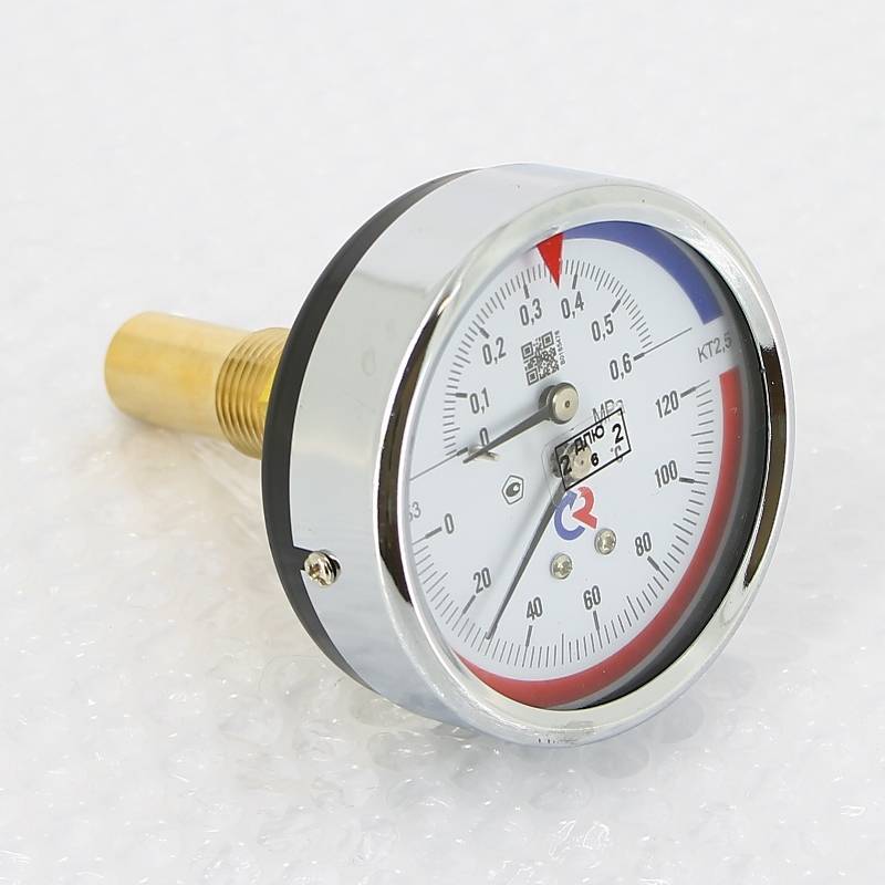 Термоманометр аксиальный Росма ТМТБ-31Т.1 80 мм 6 бар 120 °C G1/2 00000002290