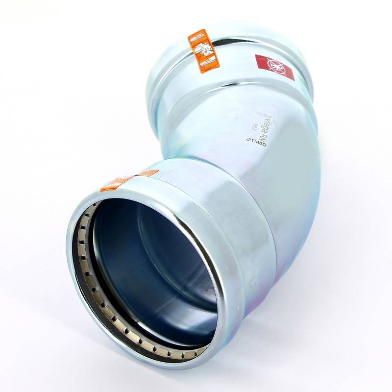 Угол 45° пресс Viega Prestabo XL оцинкованная сталь 89 мм 597627