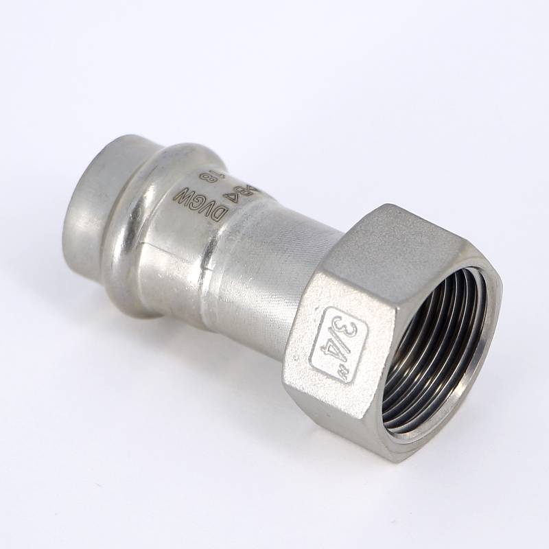 Муфта переходная пресс IBP B-Press Inox с накидной гайкой 18 мм x 3/4 нержавеющая сталь PS43550180600