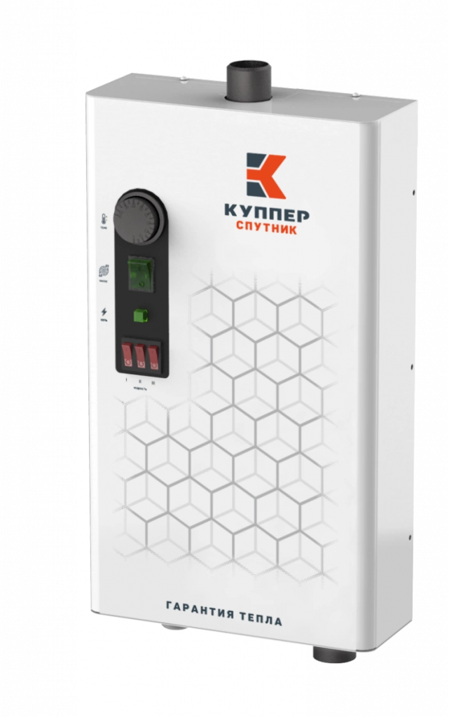 Котел отопительный твердотопливный Теплодар Куппер Спутник (2.0) - 9 белый АОК.88.000.00-01