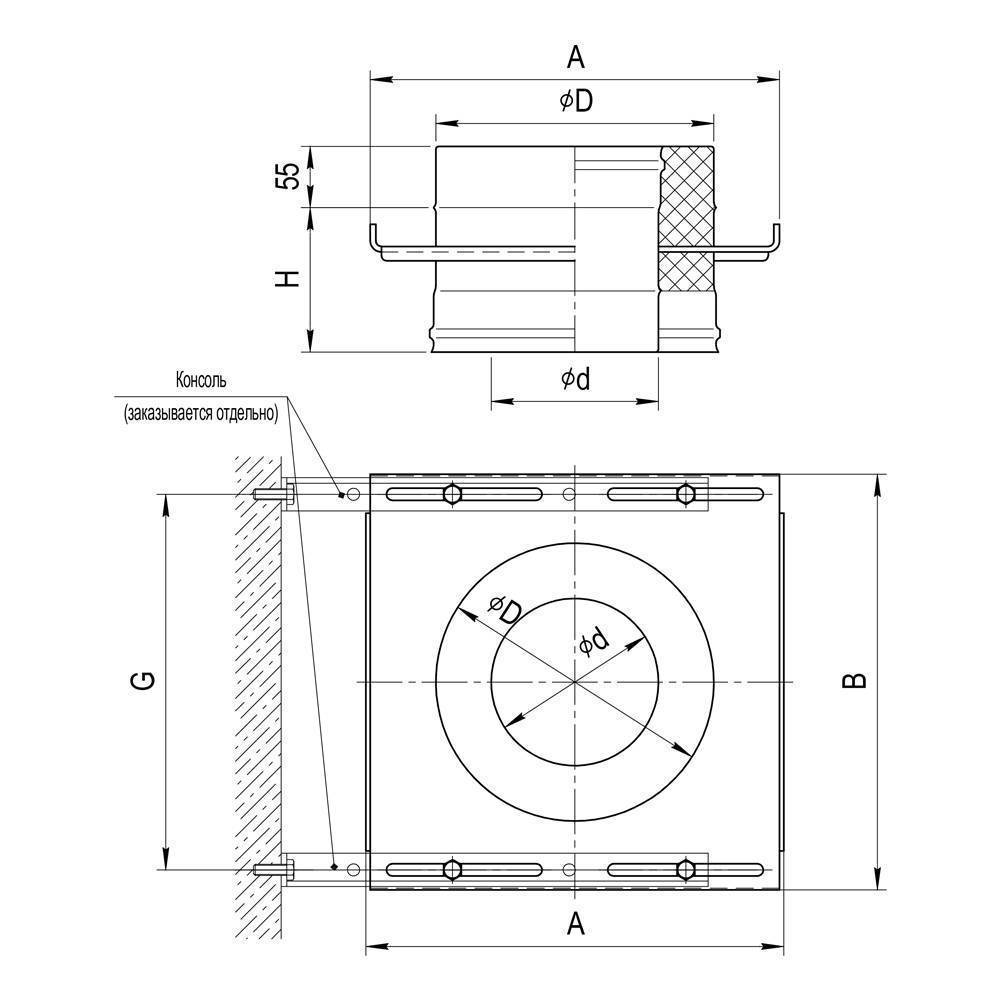 Площадка монтажная Ferrum 430/1.5 мм Ф180х280 мм Af3211
