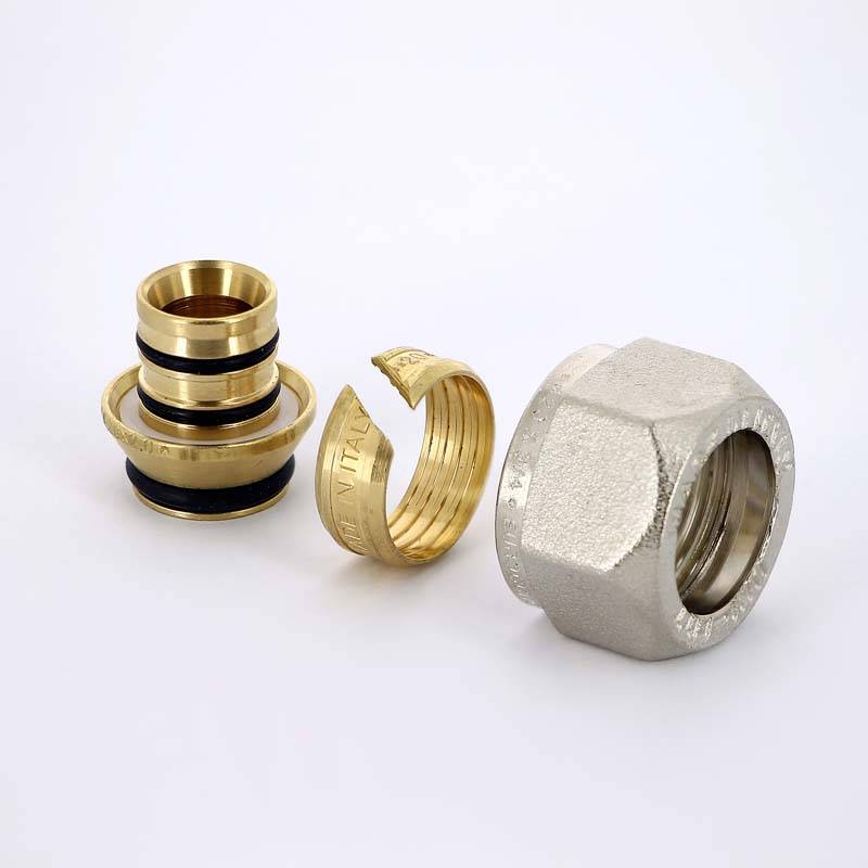 Соединитель обжимной Uni-Fitt никелированный евроконус 20х3/4 680N2034