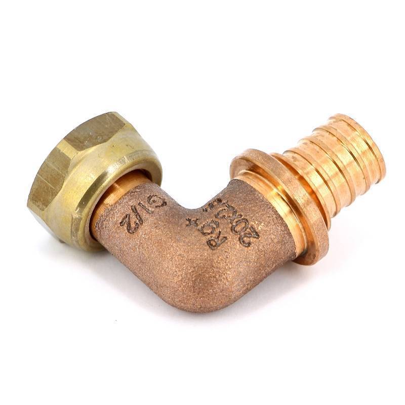 Угол с накидной гайкой надвижной Rehau Rautitan RX 20х1/2 бронза 1456413