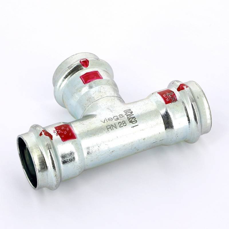 Тройник пресс Viega Prestabo оцинкованная сталь 28 мм 558642