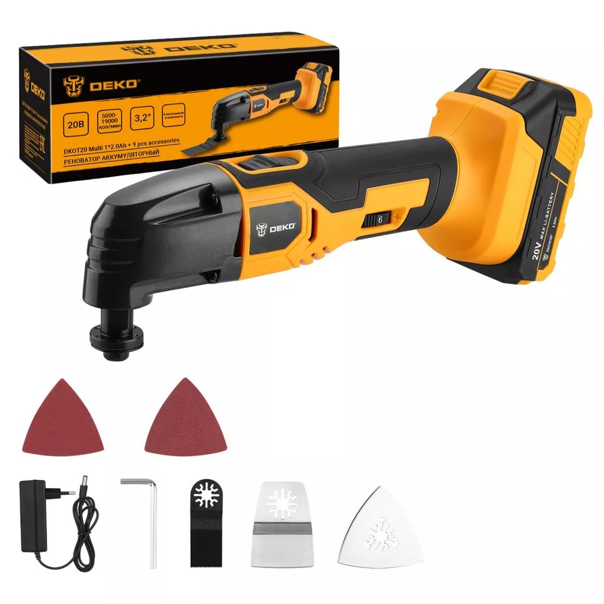 Реноватор аккумуляторный Deko DKOT20 Multi 20 В без АКБ и ЗУ 063-4114