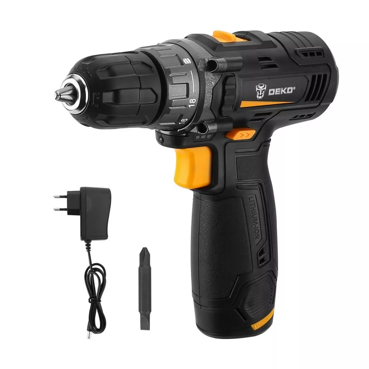 Дрель-шуруповерт аккумуляторная DEKO GCD12DU3 12 В GCD12DU3