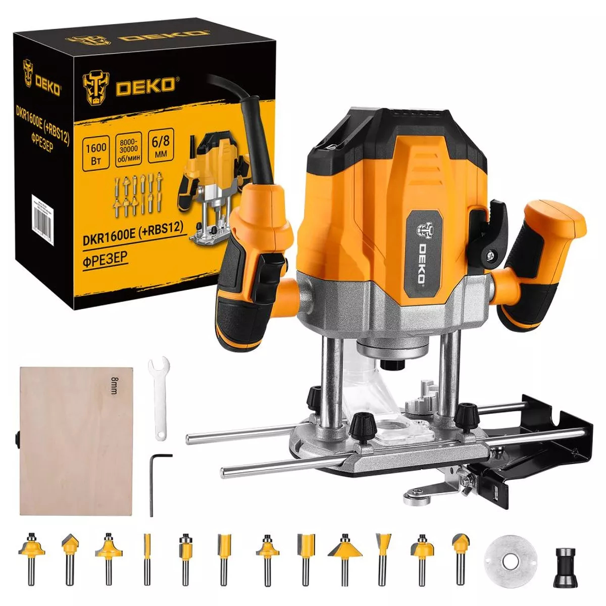 Фрезер DEKO DKR1600E с набором фрез RBS12 12 предметов 063-4302