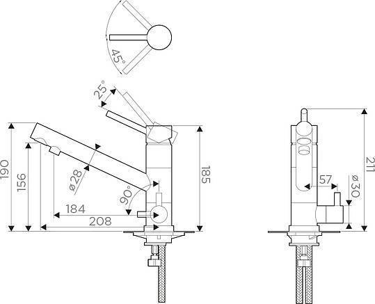 Смеситель для кухни под фильтр Omoikiri Tonami-BL черный 4994058