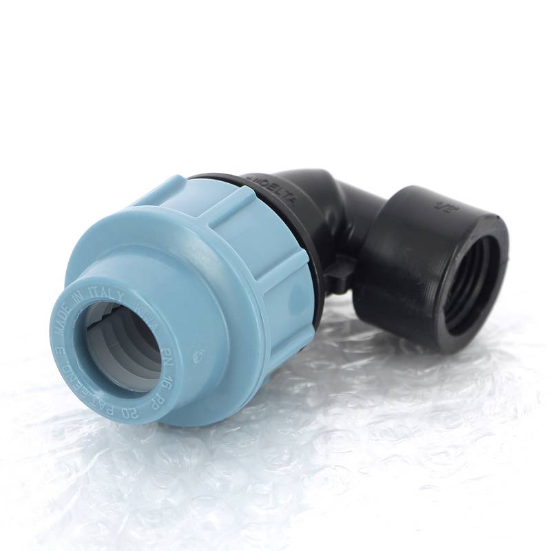 Угольник обжимной Unidelta Deltone 20х1/2 внутренняя резьба для ПНД труб 1009020002