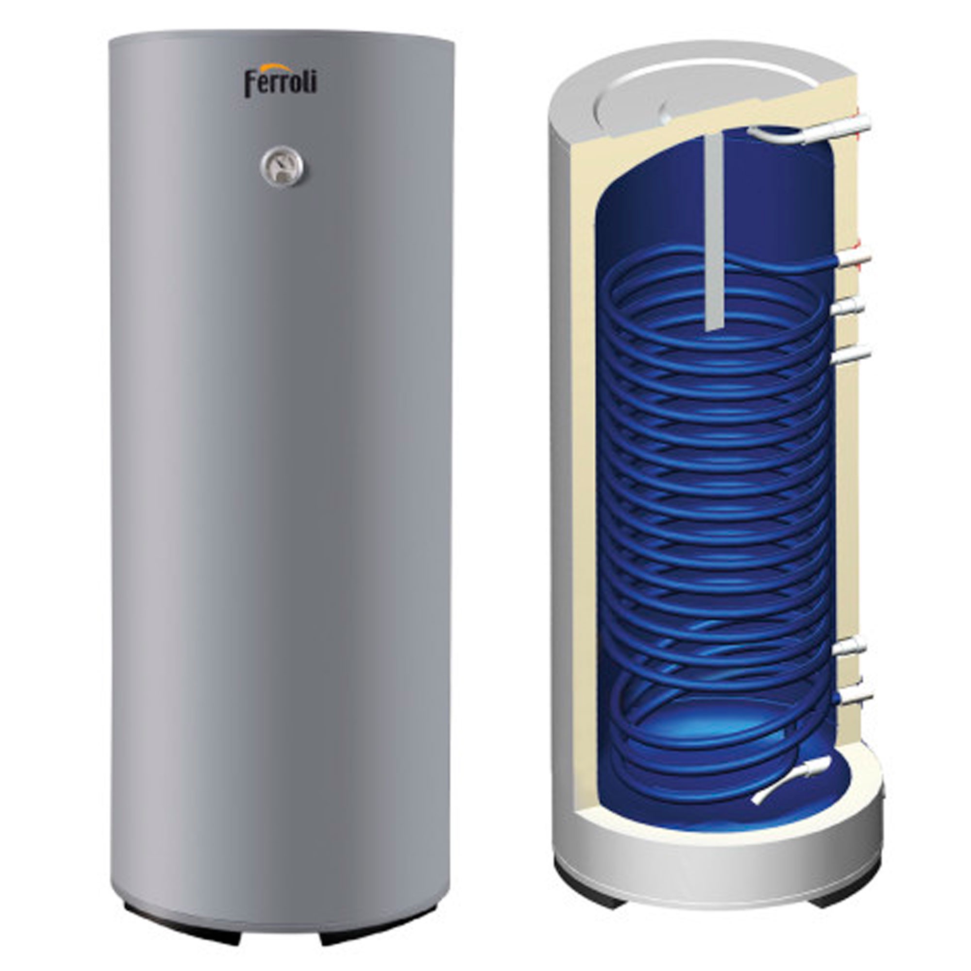 Бойлер косвенного нагрева Ferroli ECOUNIT N 500-2C напольный 500 л GRY341AA