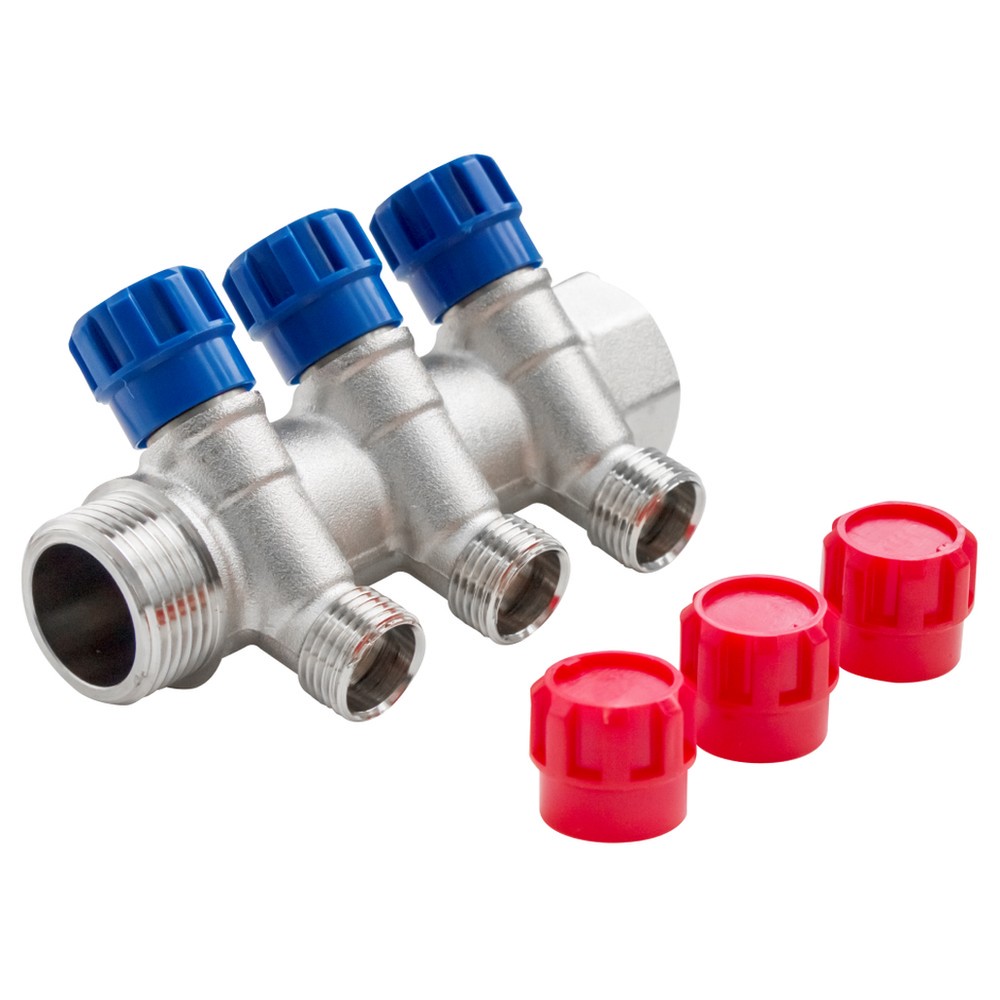 Коллектор с регулировочными вентилями VALFEX 3/4 x 1/2 дюйма 2 выхода FV.560.N.0502