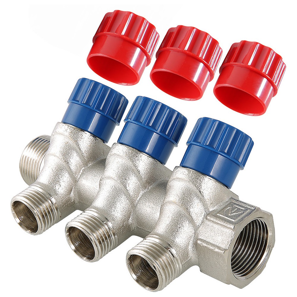 Коллектор с регулировочными вентилями VALTEC 1 x 1/2 дюйма 4 выхода VTc.560.N.0604