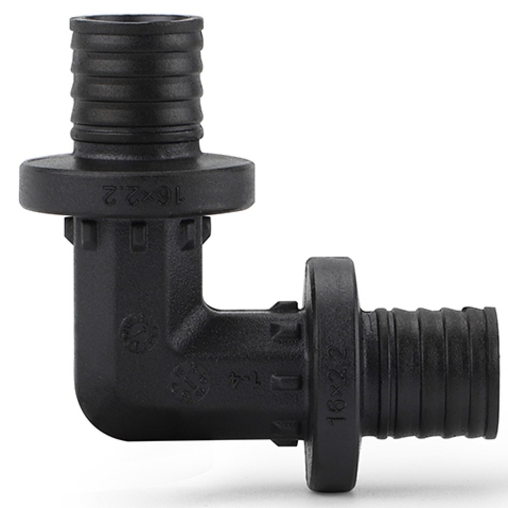 Угольник аксиальный VARMEGA Slide-fit 16 мм PPSU 90° VM50801