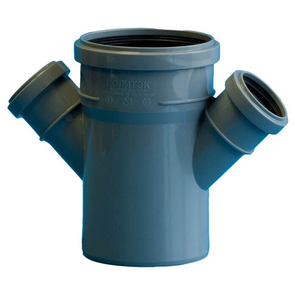 Крестовина одноплоскостная Политэк 110x50x50 мм 45° серая 1653040