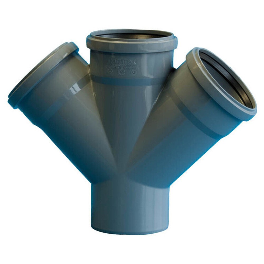 Крестовина одноплоскостная Политэк 110x110x110 мм 45° серая 1653043