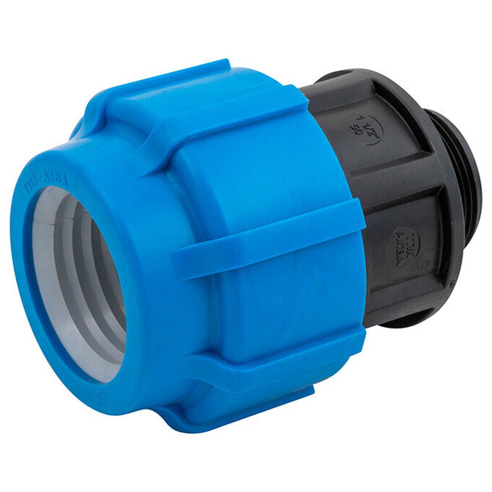 Муфта компрессионная ПНД Политэк 50 мм х 1 1/2 НР упаковка 50 шт 1653523