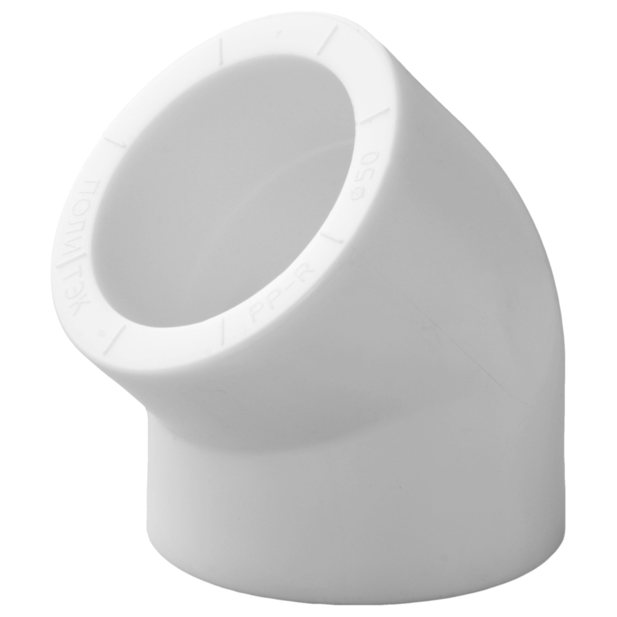 Угольник полипропиленовый Политэк PPR 63 мм 45° белый 1655556