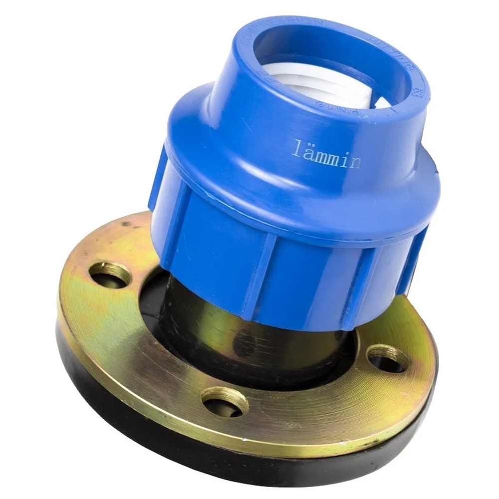 Фланцевое соединение ПНД компрессионное Lammin 90x3 с металлическим фланцем 10109090