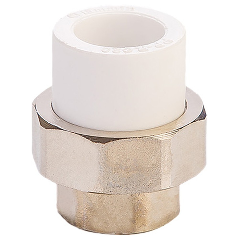 Муфта комбинированная разъемная PPR Lammin 20х1 ВР белая (уп. 20 шт) LM1112010