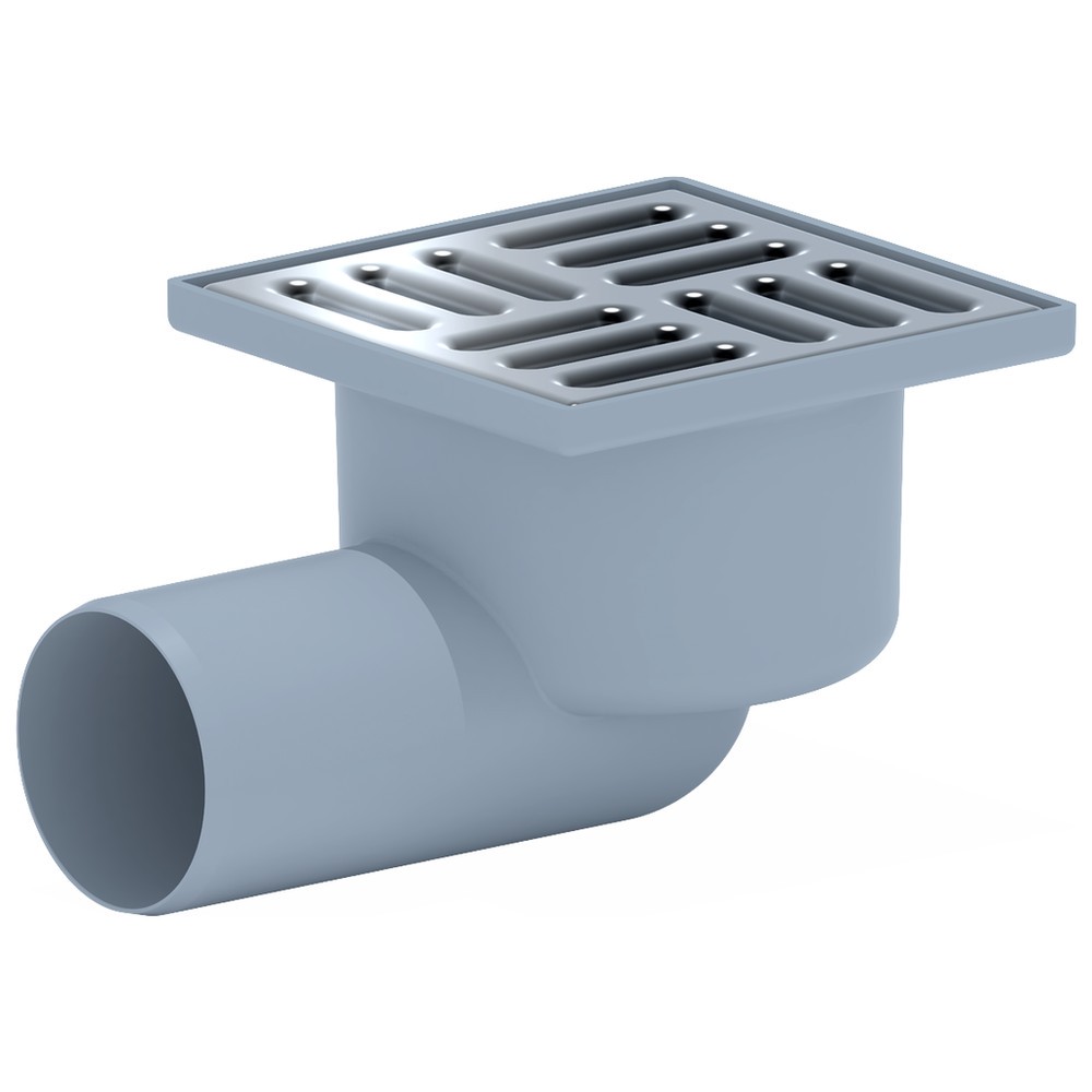 Трап для душа АНИ пласт TA5102 горизонтальный с гидрозатвором 100х100 мм выпуск 50 мм TA5102