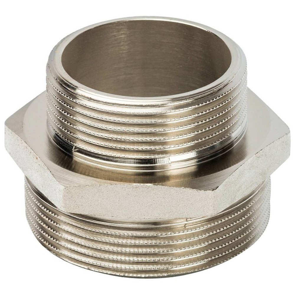Ниппель переходной STOUT латунный никелированный 2x1 1/2 НР-НР SFT-0004-002112