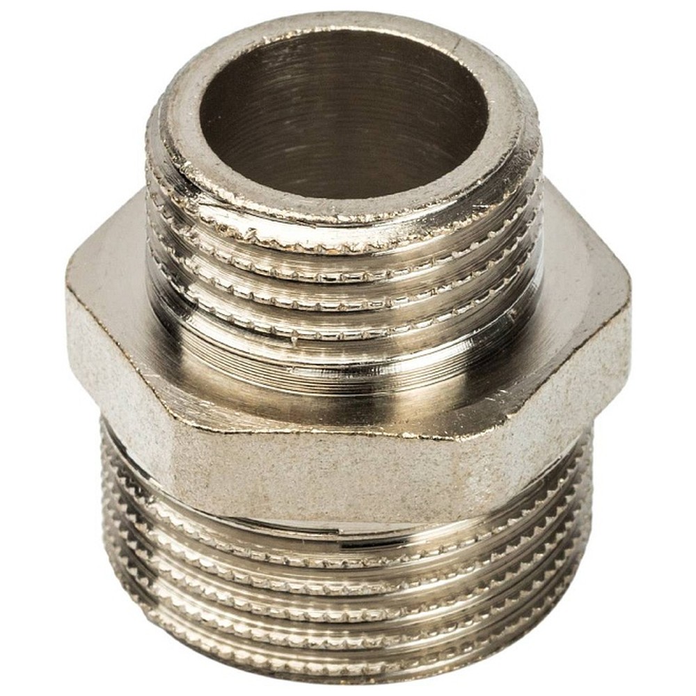 Ниппель резьбовой переходной STOUT 3/4 x 1/2 НН никелированный SFT-0004-003412