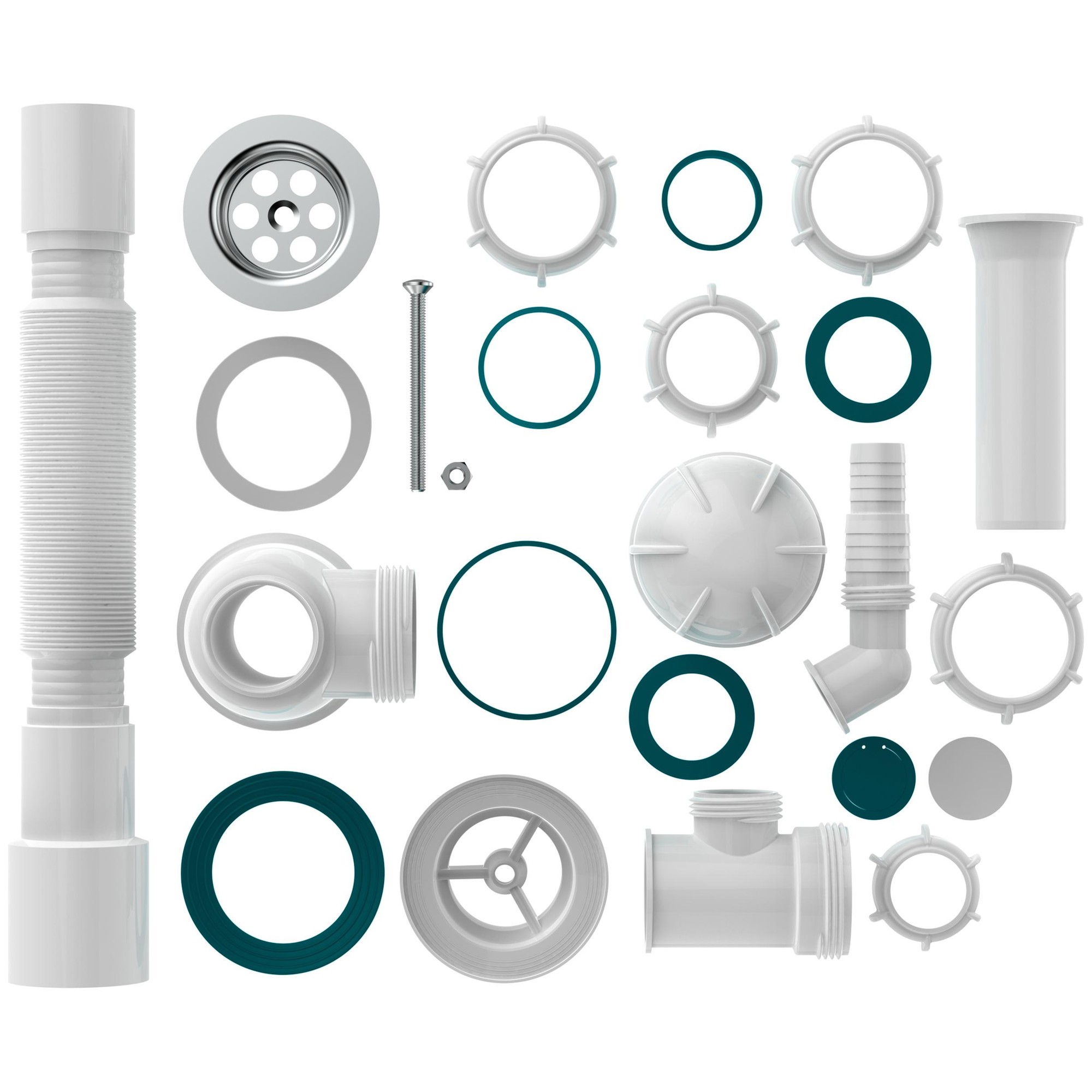 Сифон для мойки Aquant S0145-30-MR бутылочный с отводом для стиральной машины S0145-30-MR