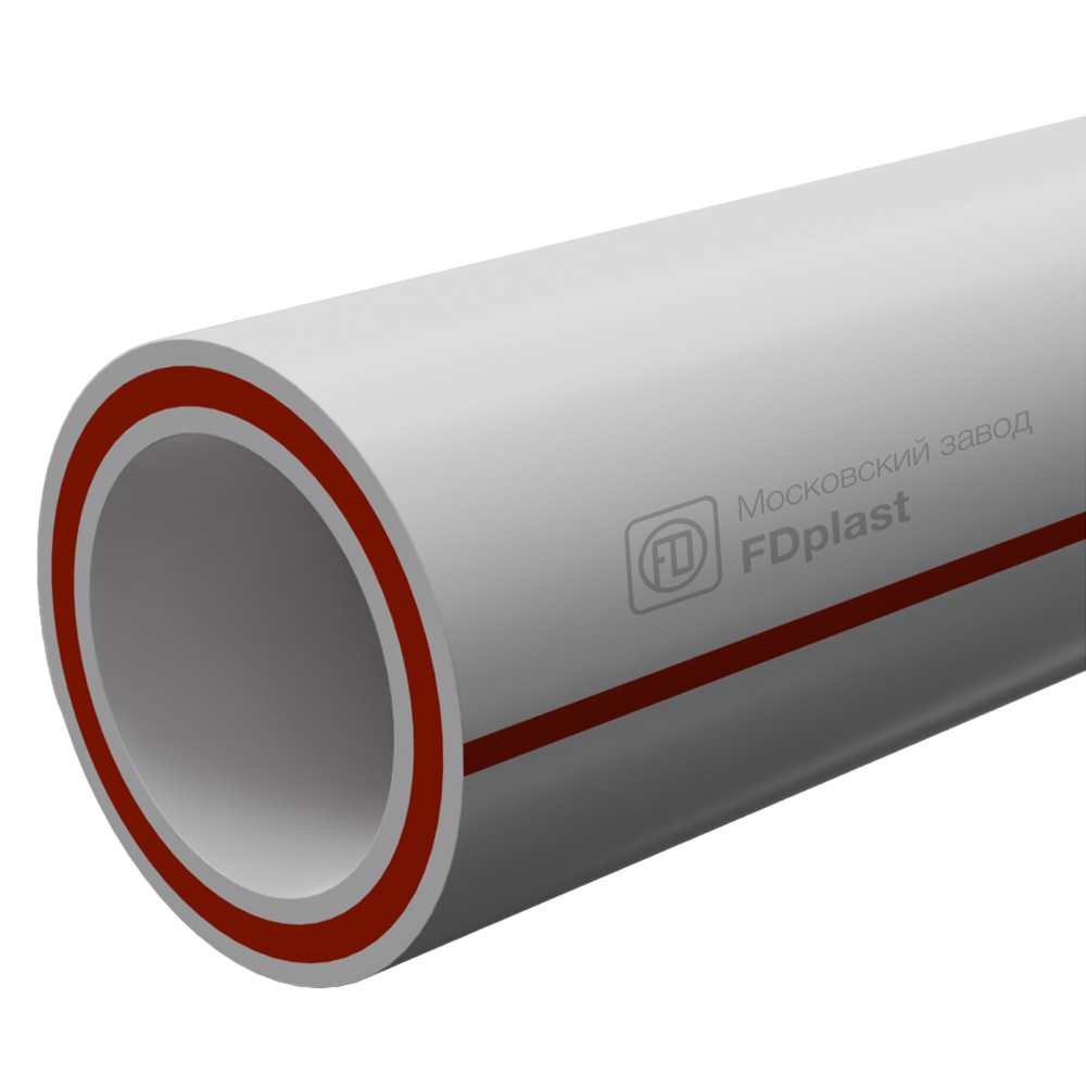 Труба полипропиленовая FDplast PPRC PN 25 125x20.8 мм армированная стекловолокном белая 1672890