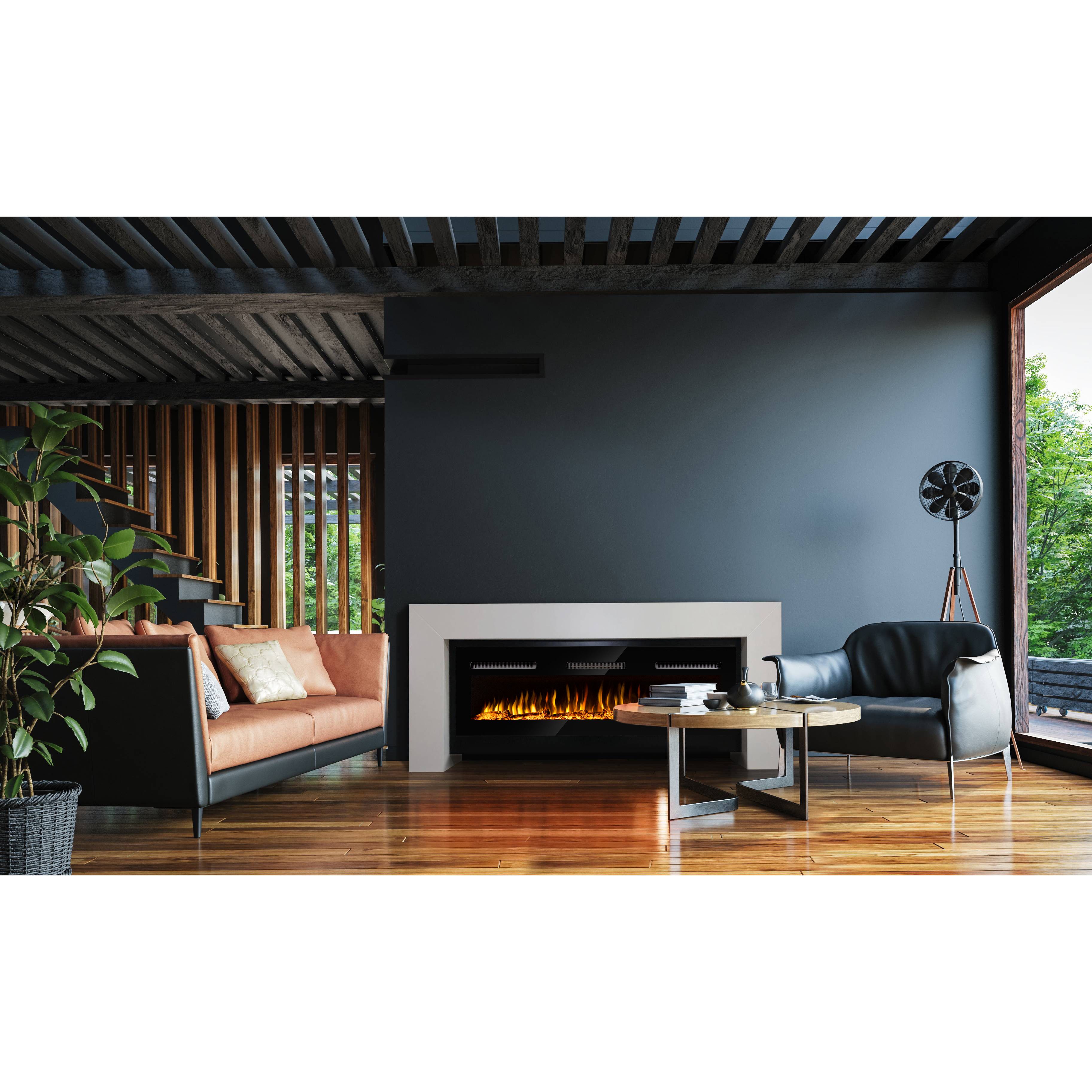 Каминокомплект: Очаг Electrolux Infinity EFP/P-1600ULS N, портал Suprema Long бел.