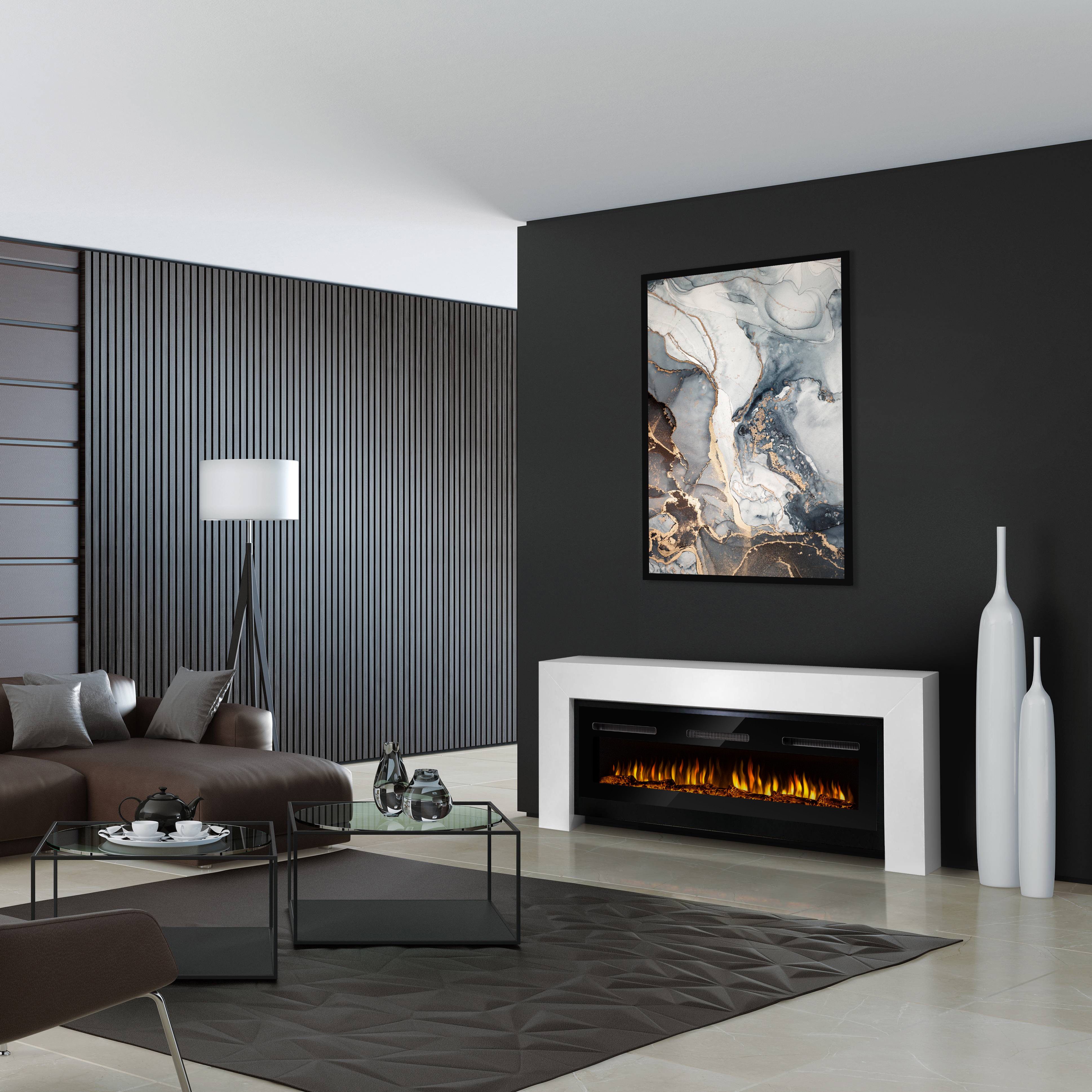 Каминокомплект: Очаг Electrolux Infinity EFP/P-1600ULS N, портал Suprema Long бел.