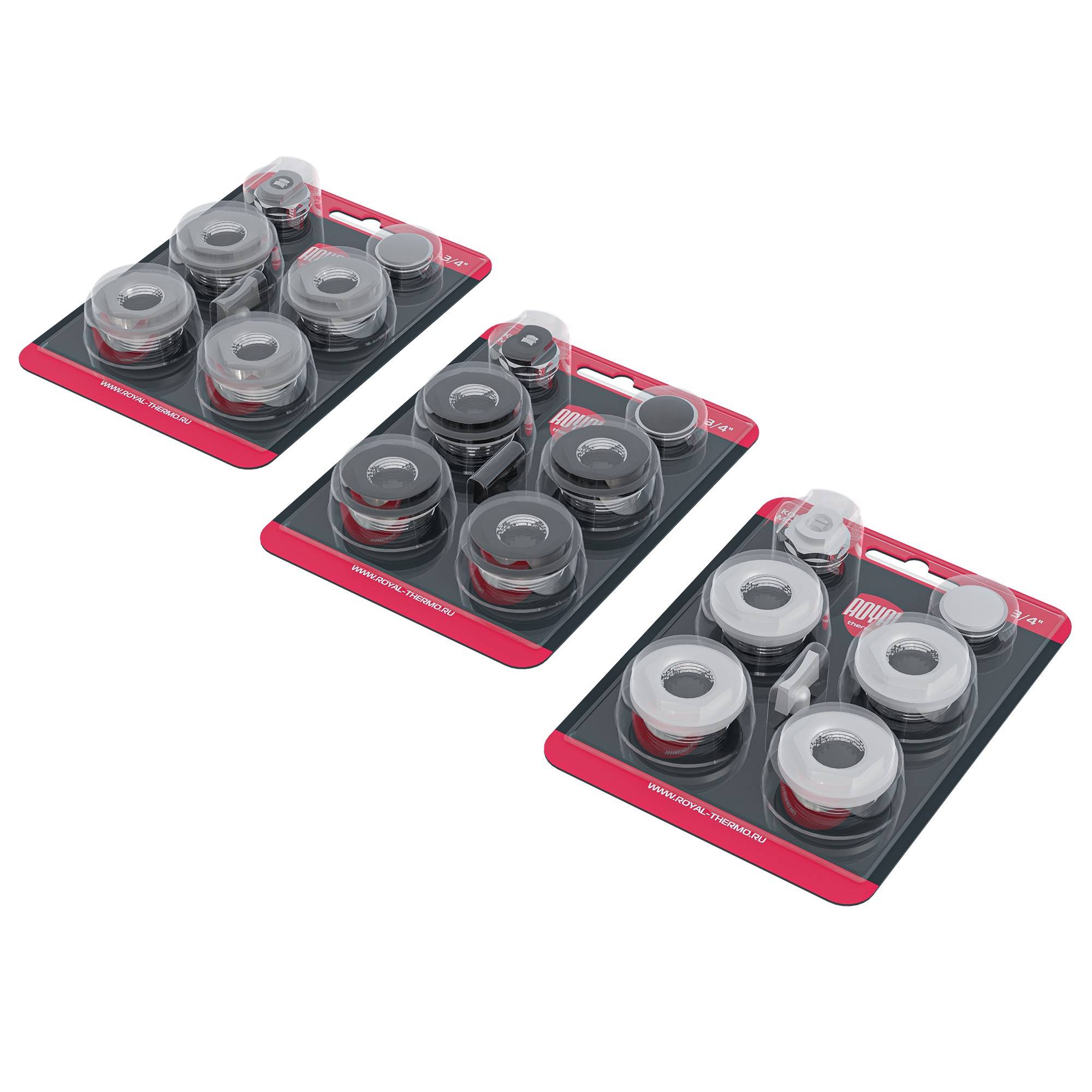 Комплект монтажный Royal Thermo 1x3/4 черный RTE 07.005