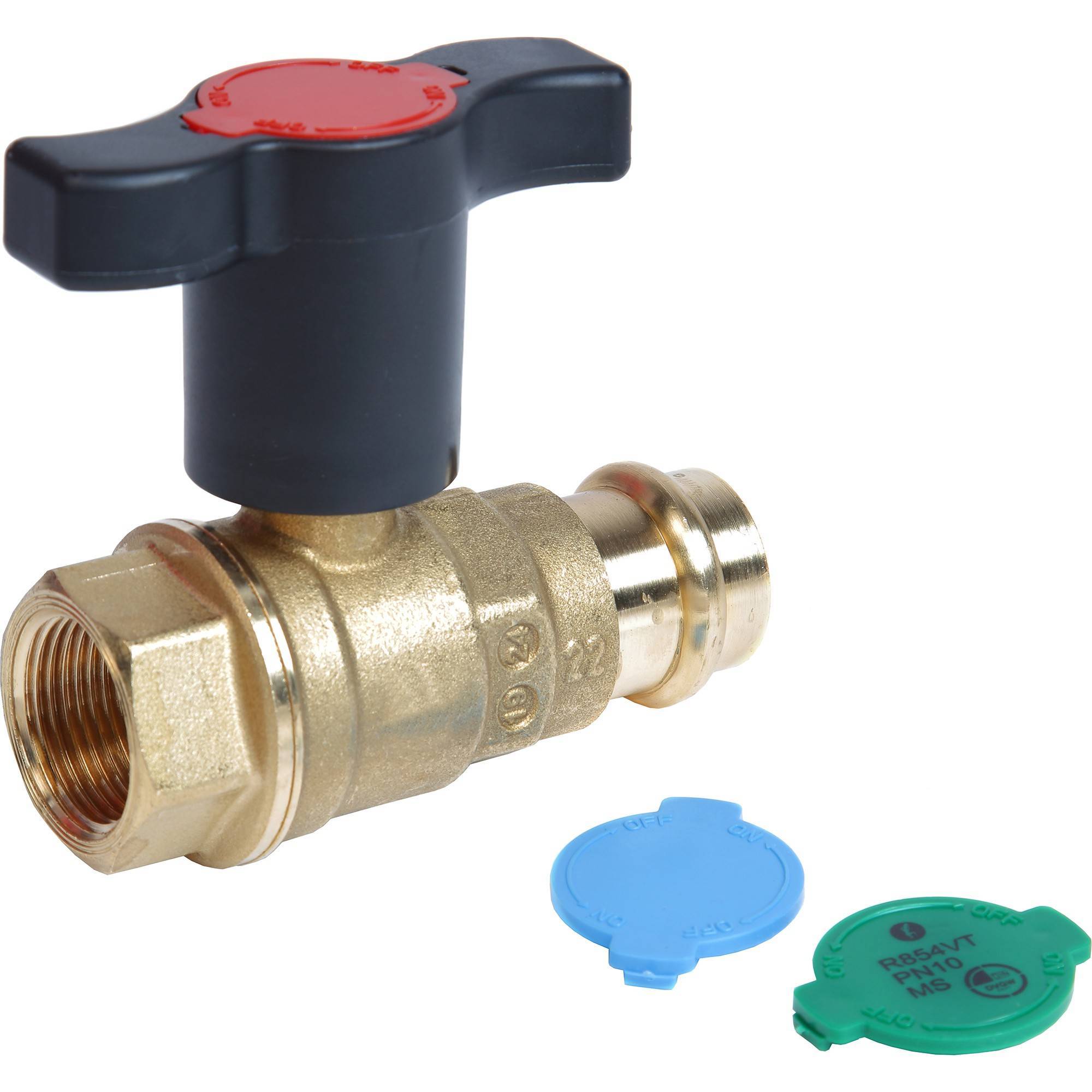 Кран шаровой Giacomini R854V пресс-соединение 35 мм x 1 1/4 ВР удлиненная ручка R854VY106