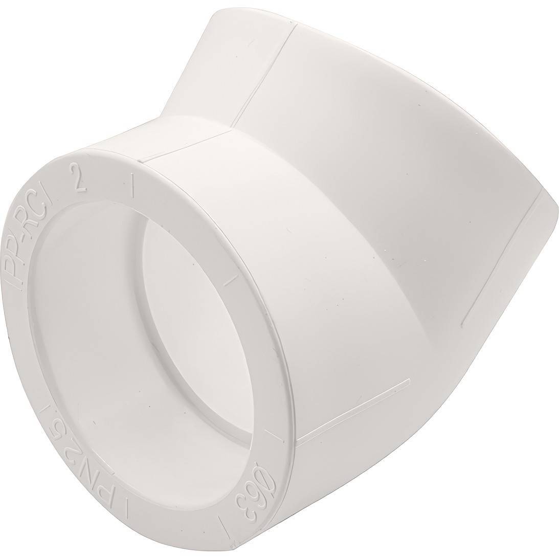 Угольник 45° PP-R THERMOLIGHT 63 мм белый НС-1620657