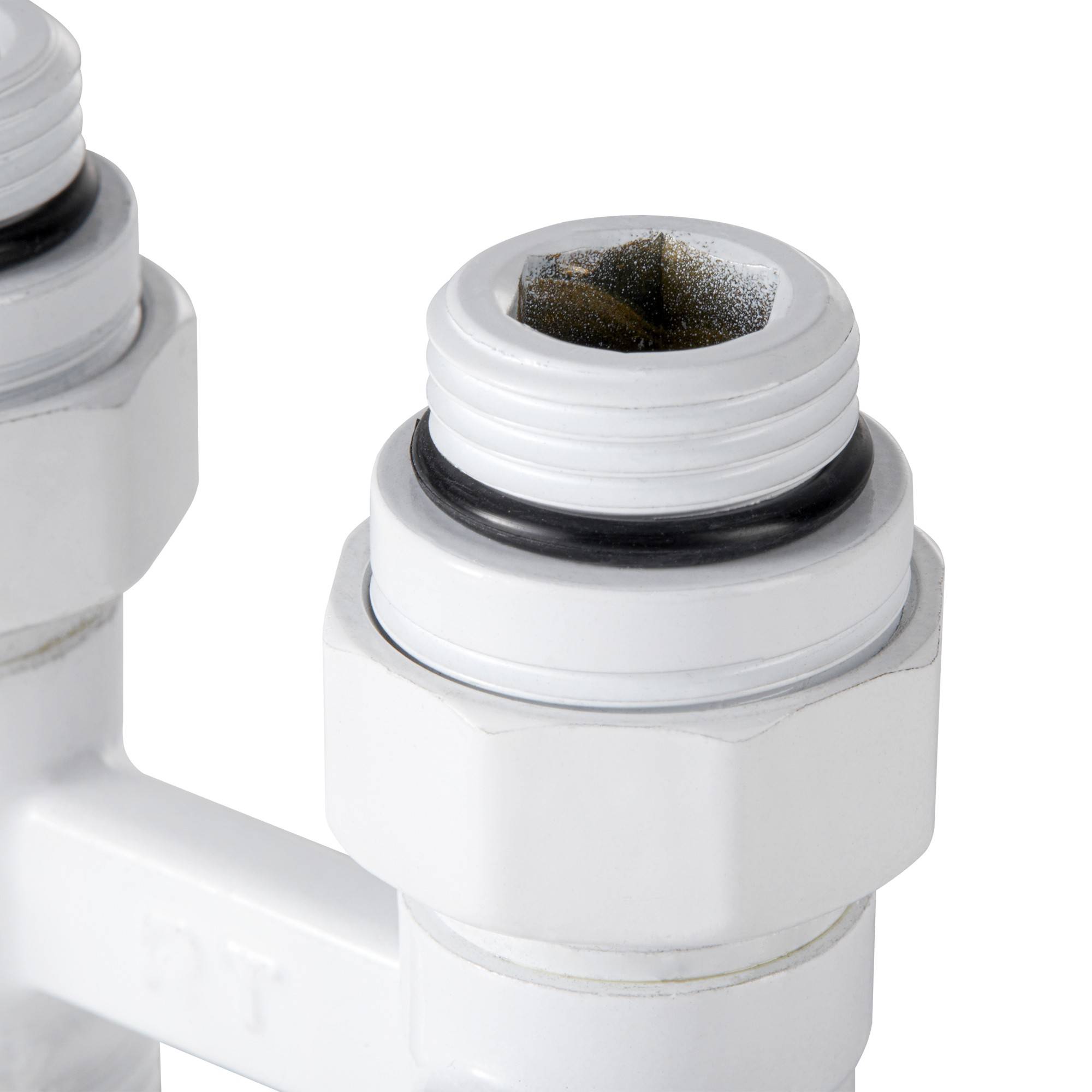 Узел нижнего подключения Royal Thermo прямой 1/2 x 3/4 EK белый RTE 07.00001