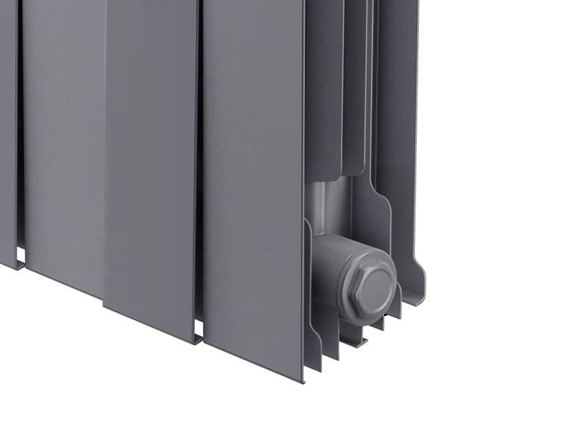 Биметаллический радиатор Royal Thermo PianoForte 300 Silver Satin 18 секций боковое подключение 1346081