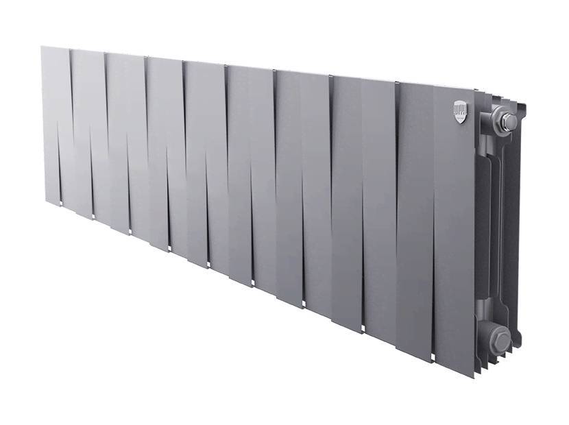 Биметаллический радиатор Royal Thermo PianoForte 300 Silver Satin 18 секций боковое подключение 1346081