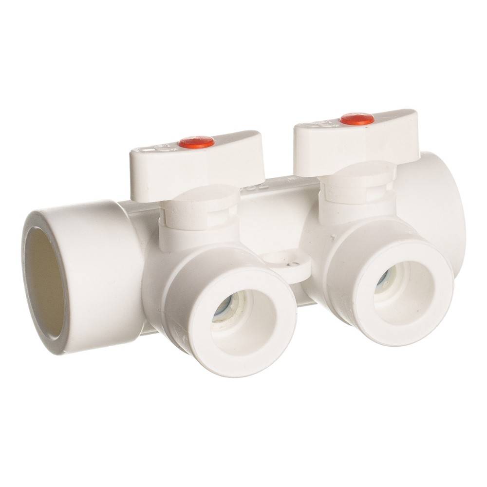 Коллектор полипропиленовый Lammin с шаровыми кранами 40 мм х 2 выхода 1160582