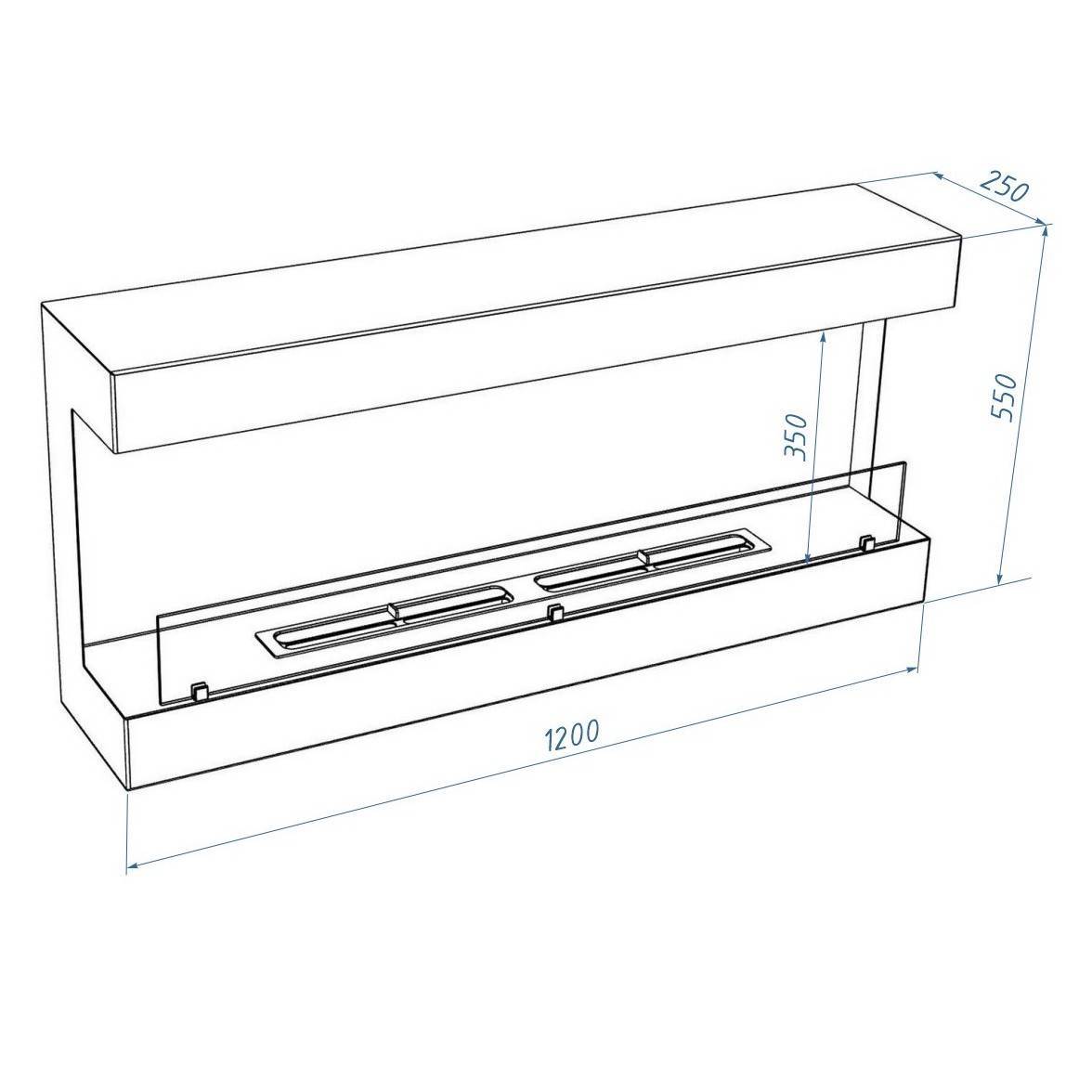 Биокамин настенный Royal Thermo RTBFP-W120V View