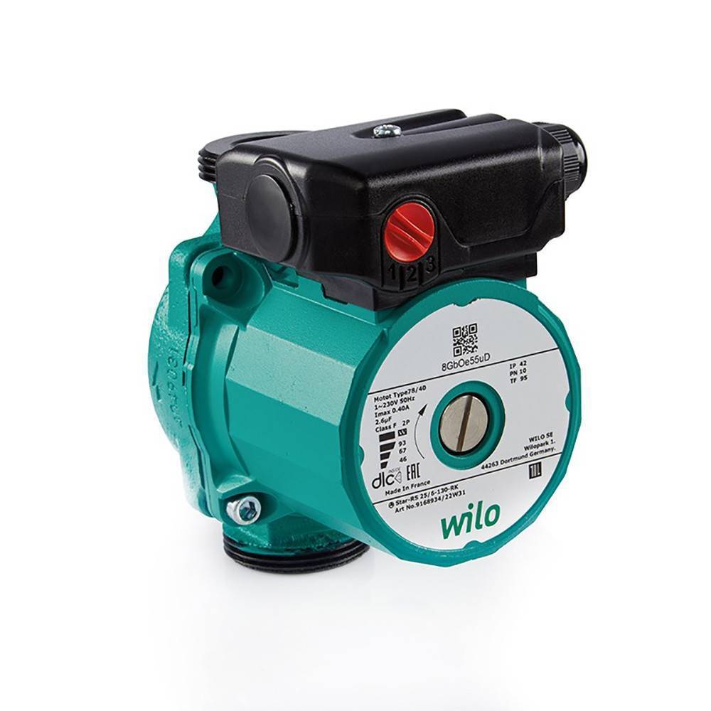 Насос циркуляционный Wilo Star-RS 25/6-130 с гайками-адаптерами на 180 мм 4033010