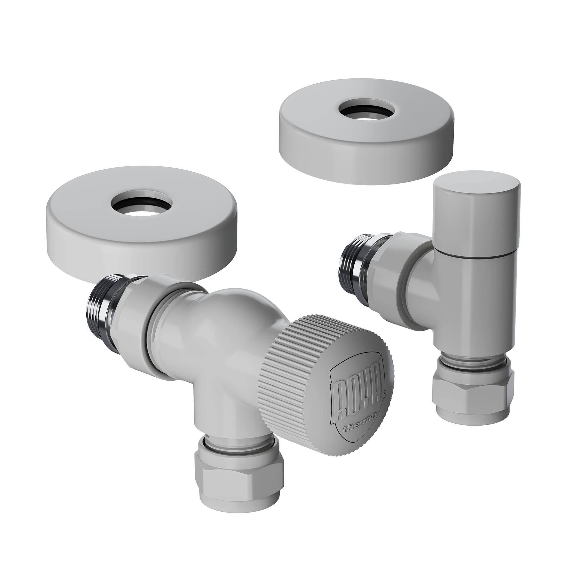 Набор термостатический осевой Royal Thermo Design Pro 15 мм M30x1,5 Белый НС-1646642